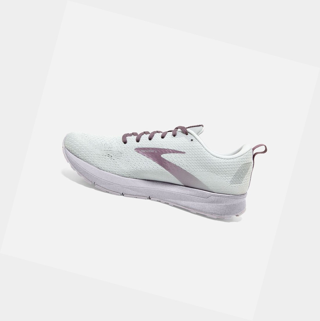 Chaussures Running Route Brooks Revel 4 Femme Oyster / Lilac / Moonscape | IZMY48750