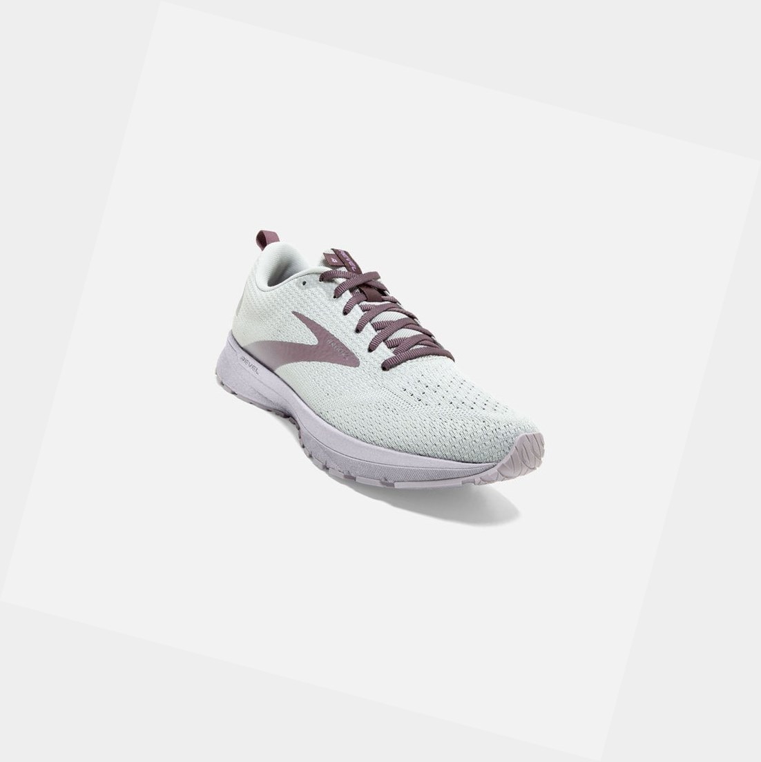 Chaussures Running Route Brooks Revel 4 Femme Oyster / Lilac / Moonscape | IZMY48750