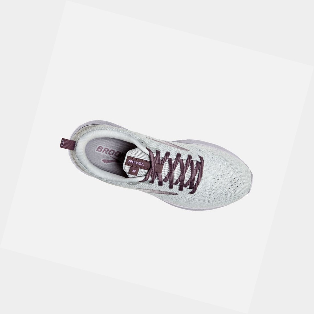 Chaussures Running Route Brooks Revel 4 Femme Oyster / Lilac / Moonscape | IZMY48750