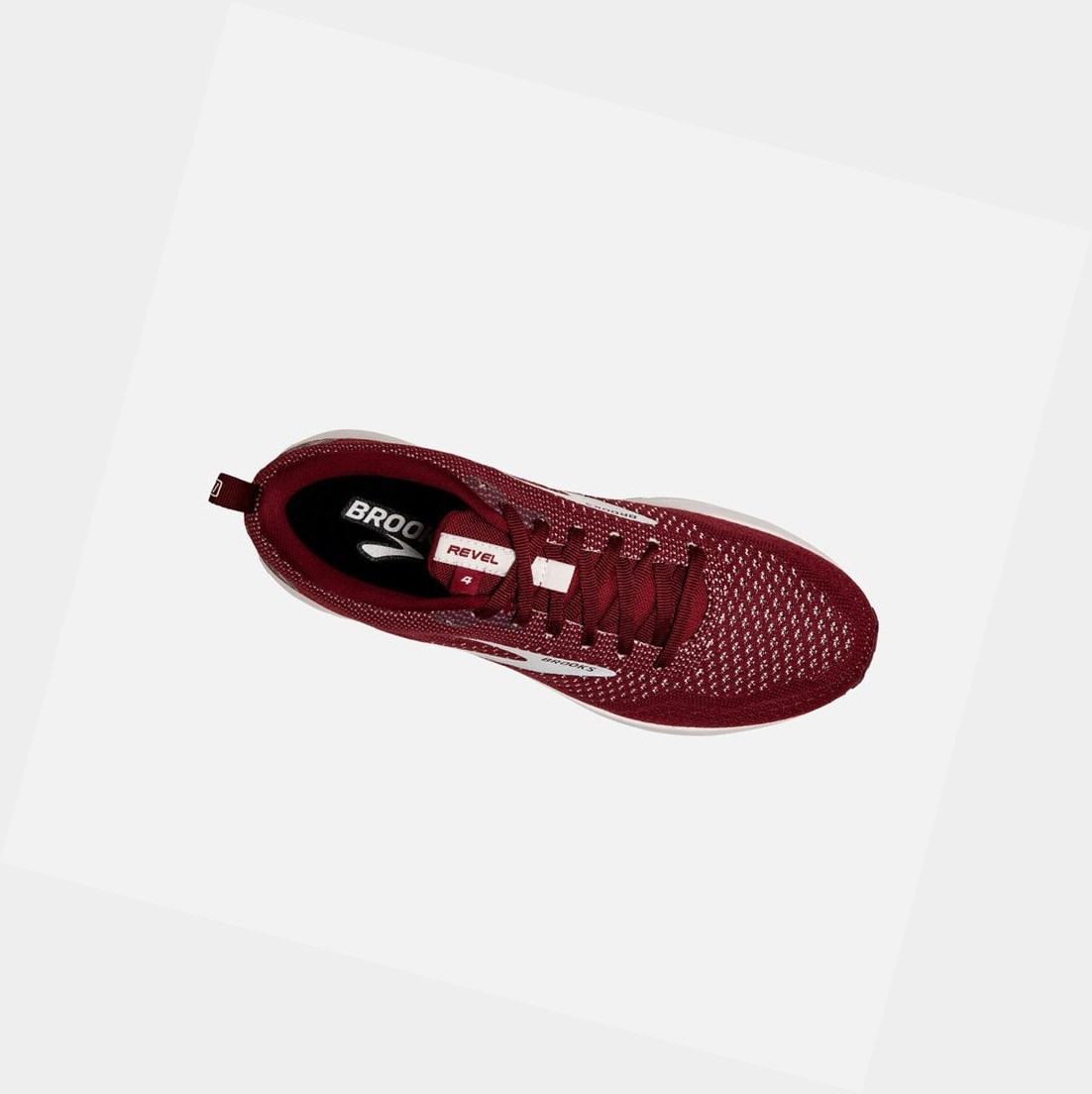 Chaussures Running Route Brooks Revel 4 Homme Bordeaux Blanche | LRZT43168