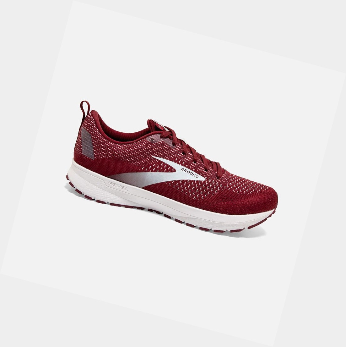 Chaussures Running Route Brooks Revel 4 Homme Bordeaux Blanche | LRZT43168
