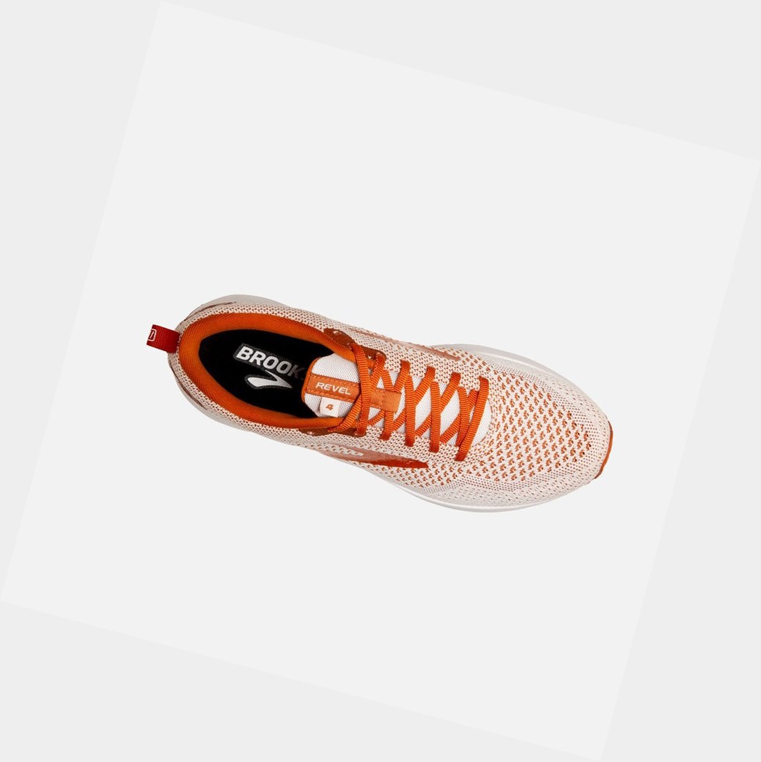 Chaussures Running Route Brooks Revel 4 Homme Blanche Orange | OKVX60137
