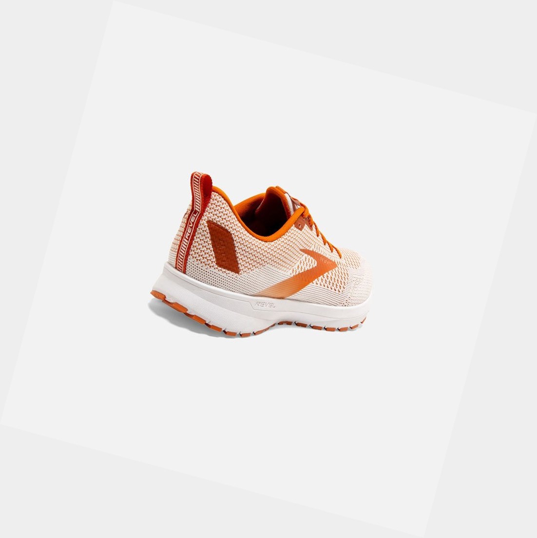 Chaussures Running Route Brooks Revel 4 Homme Blanche Orange | OKVX60137