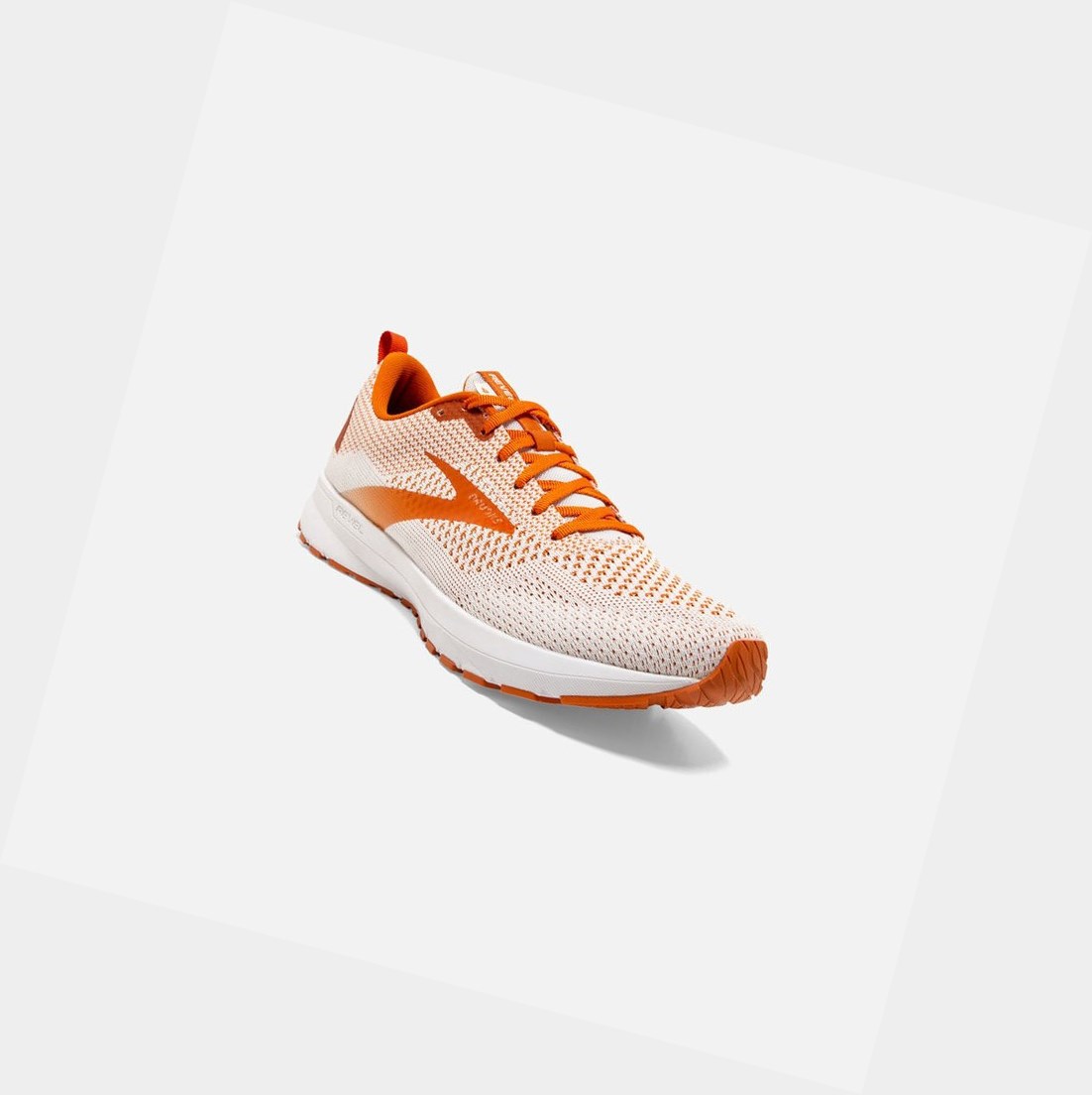 Chaussures Running Route Brooks Revel 4 Homme Blanche Orange | OKVX60137