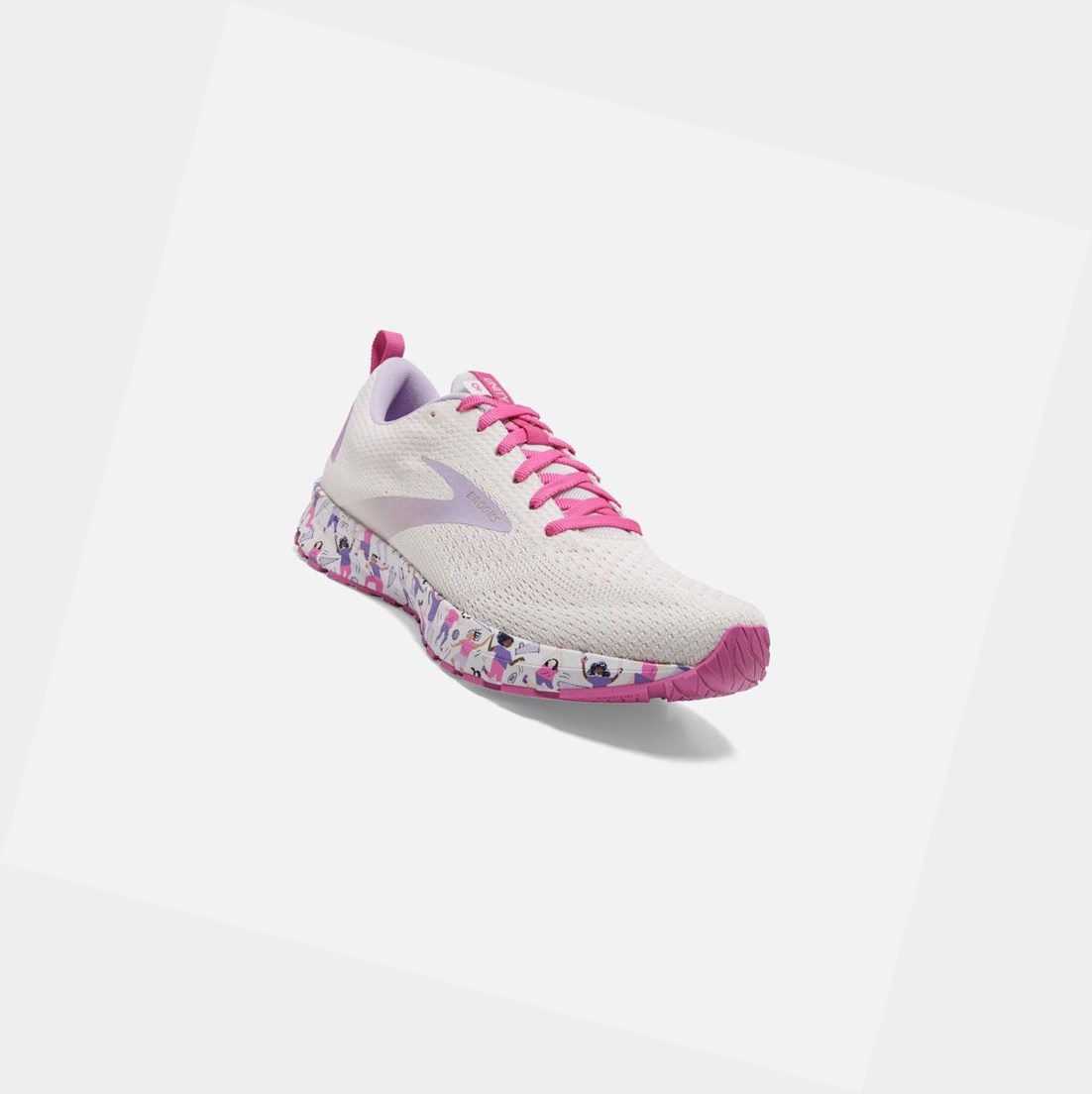 Chaussures Running Route Brooks Revel 4 Femme Blanche Rose | OSXD39260