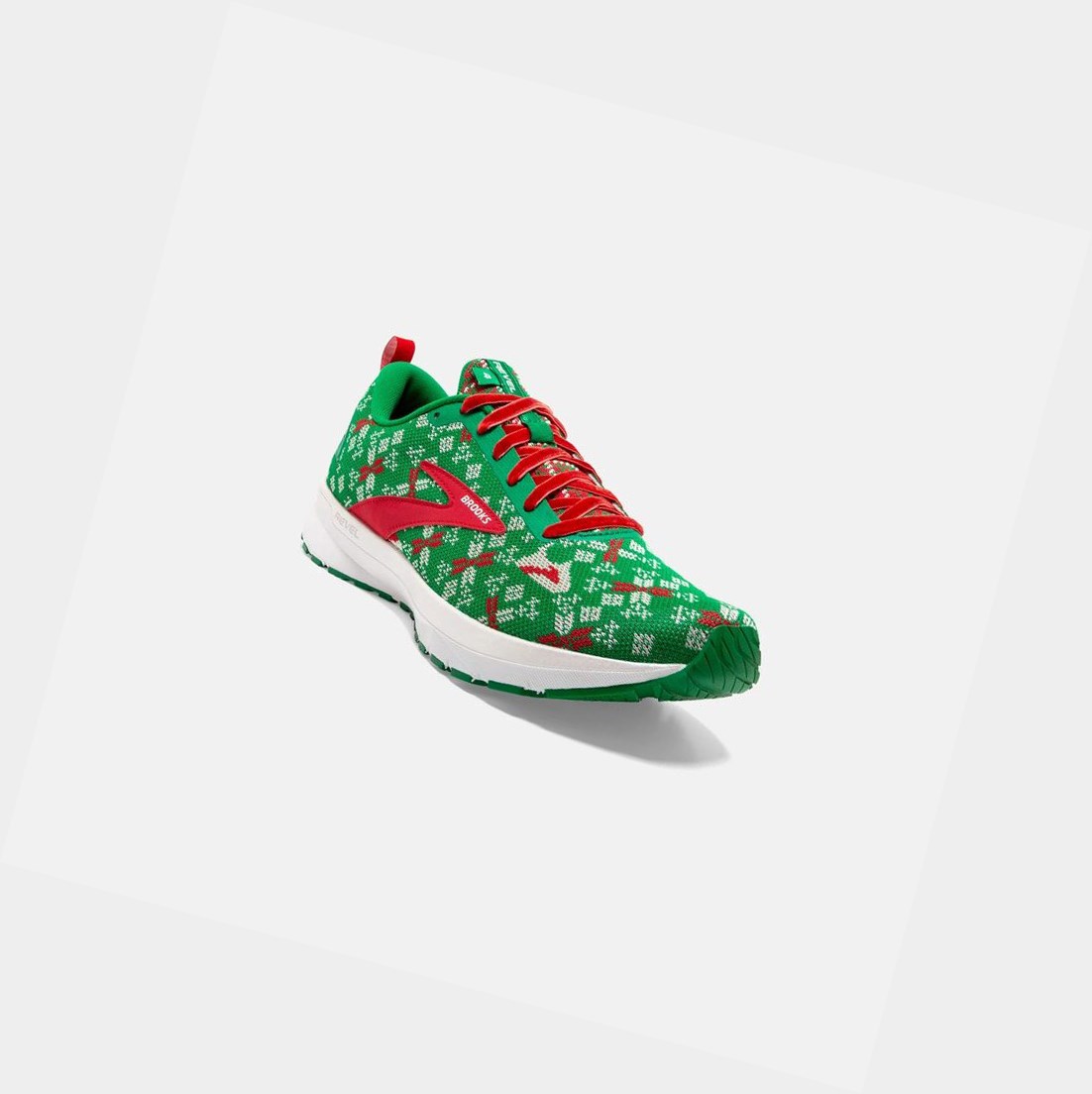 Chaussures Running Route Brooks Revel 4 Femme Vert Rouge Blanche | UIJN52074