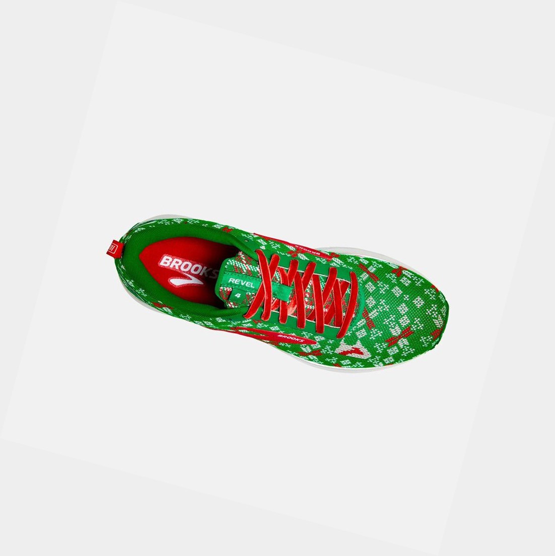 Chaussures Running Route Brooks Revel 4 Femme Vert Rouge Blanche | UIJN52074