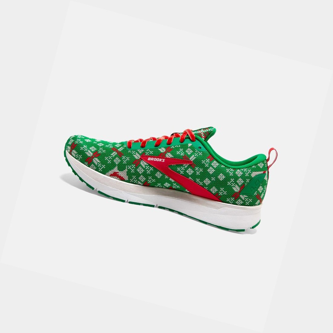 Chaussures Running Route Brooks Revel 4 Femme Vert Rouge Blanche | UIJN52074