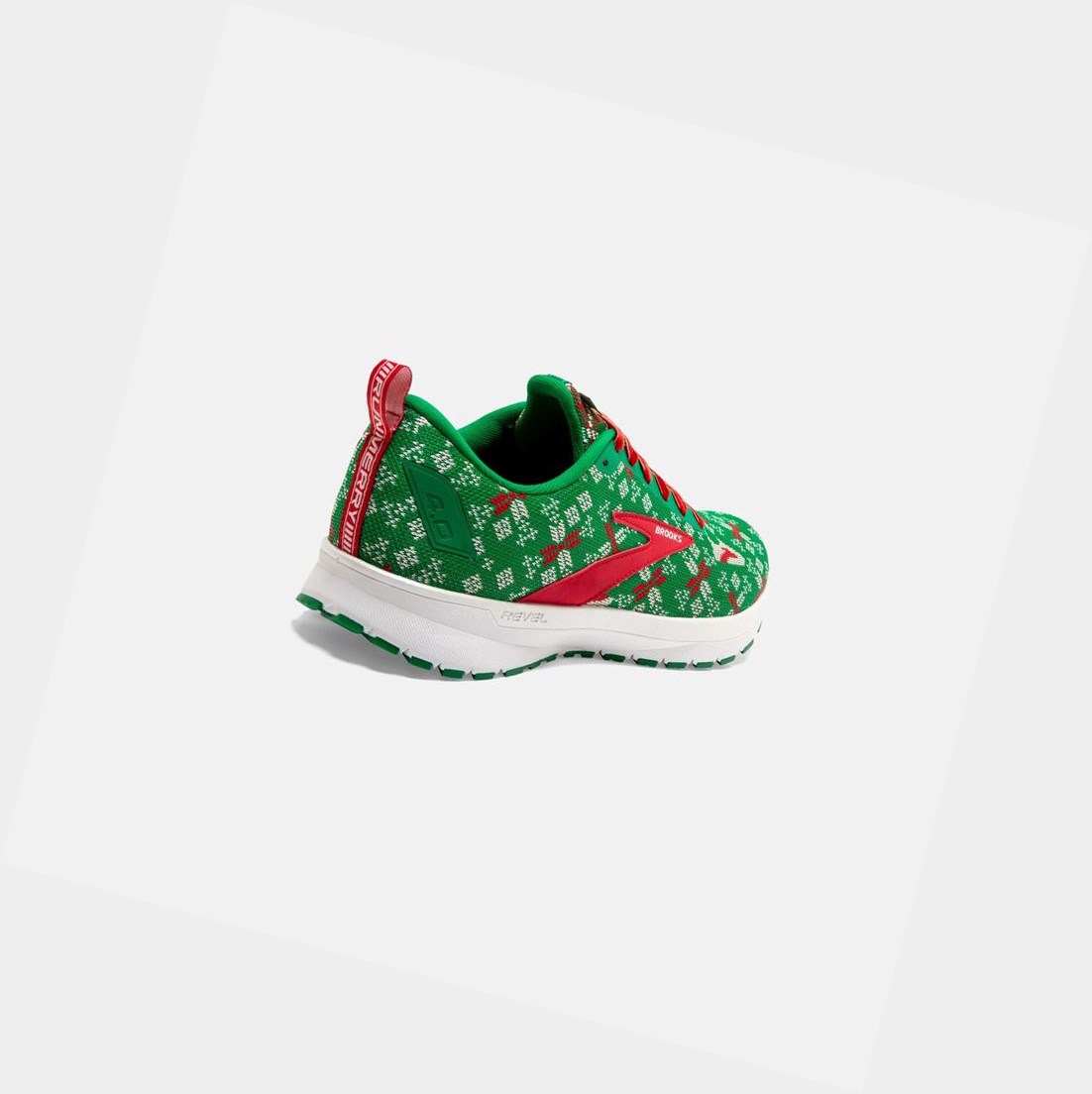 Chaussures Running Route Brooks Revel 4 Femme Vert Rouge Blanche | UIJN52074