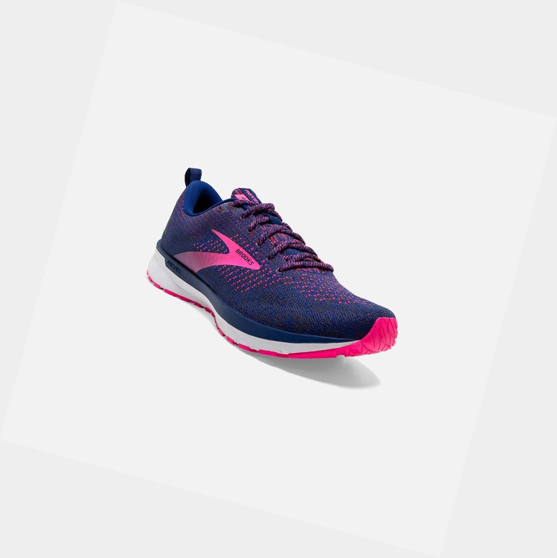 Chaussures Running Route Brooks Revel 4 Femme Bleu Rose | WDOQ34580