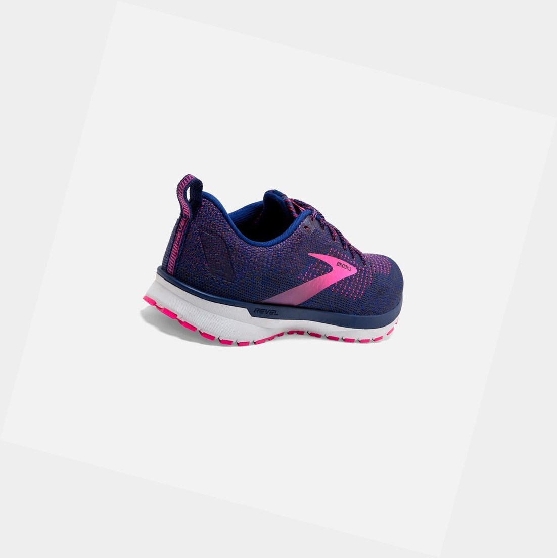 Chaussures Running Route Brooks Revel 4 Femme Bleu Rose | WDOQ34580