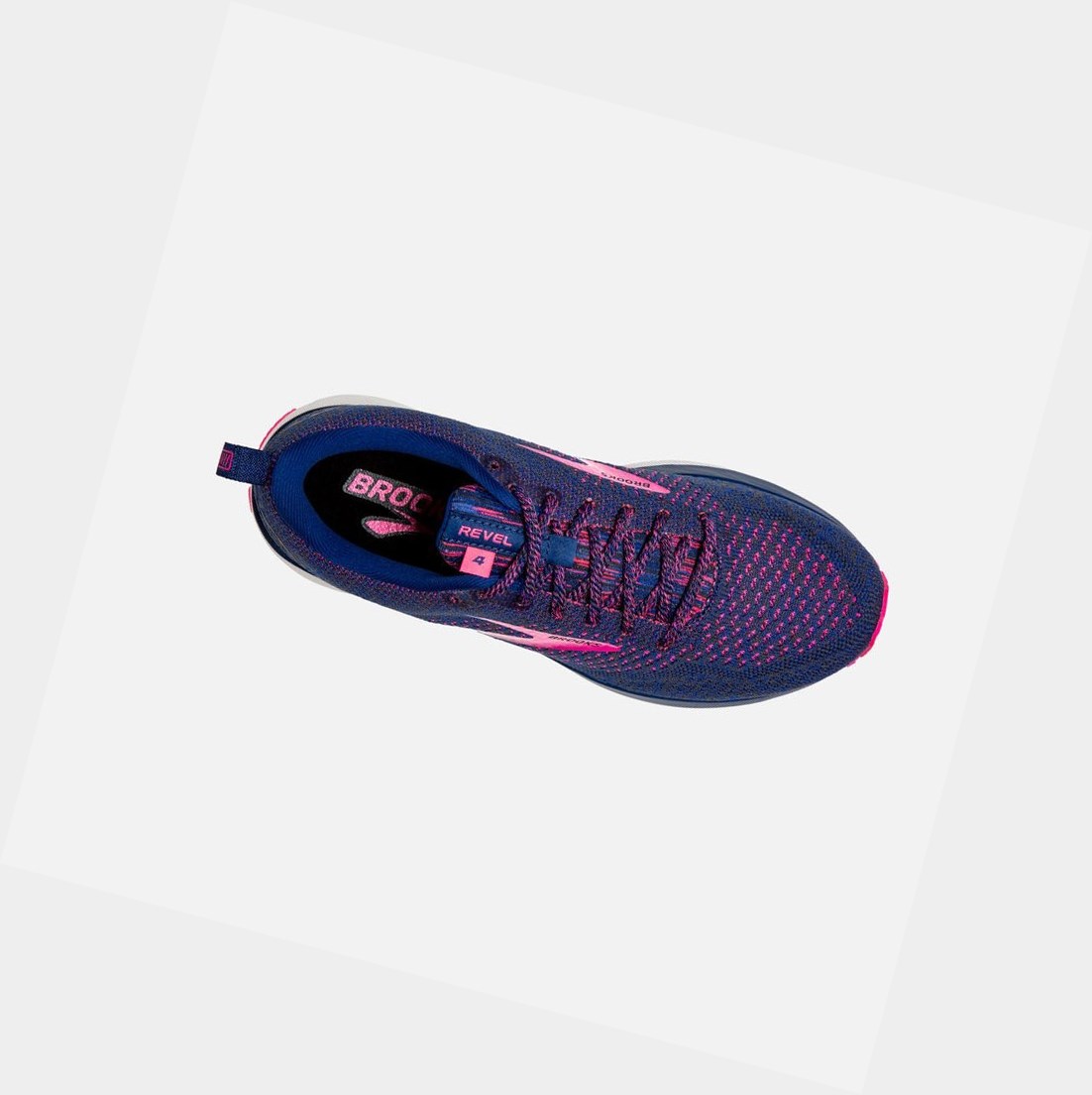 Chaussures Running Route Brooks Revel 4 Femme Bleu Rose | WDOQ34580