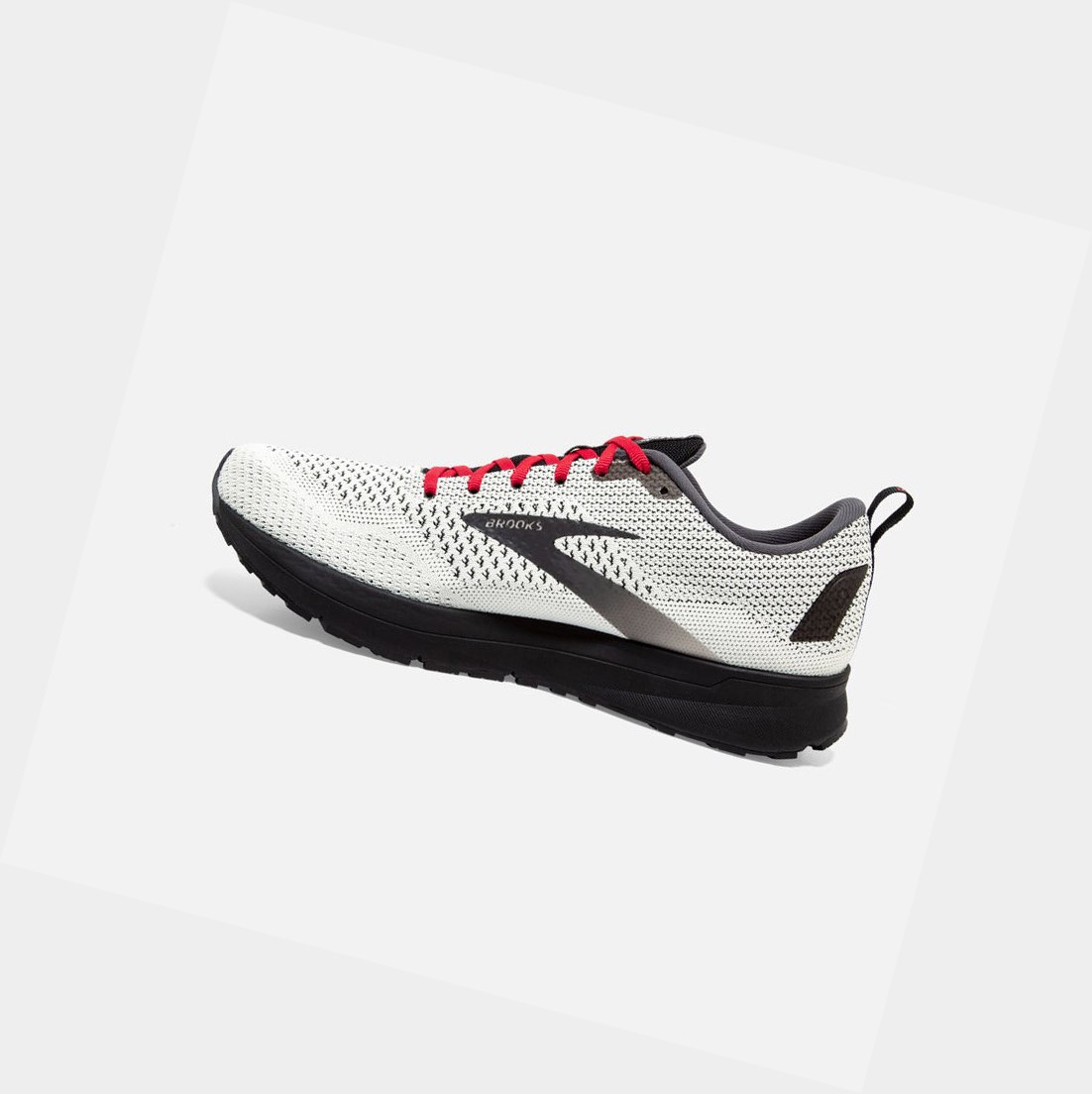 Chaussures Running Route Brooks Revel 4 Homme Blanche Noir Rouge | XCTK75398