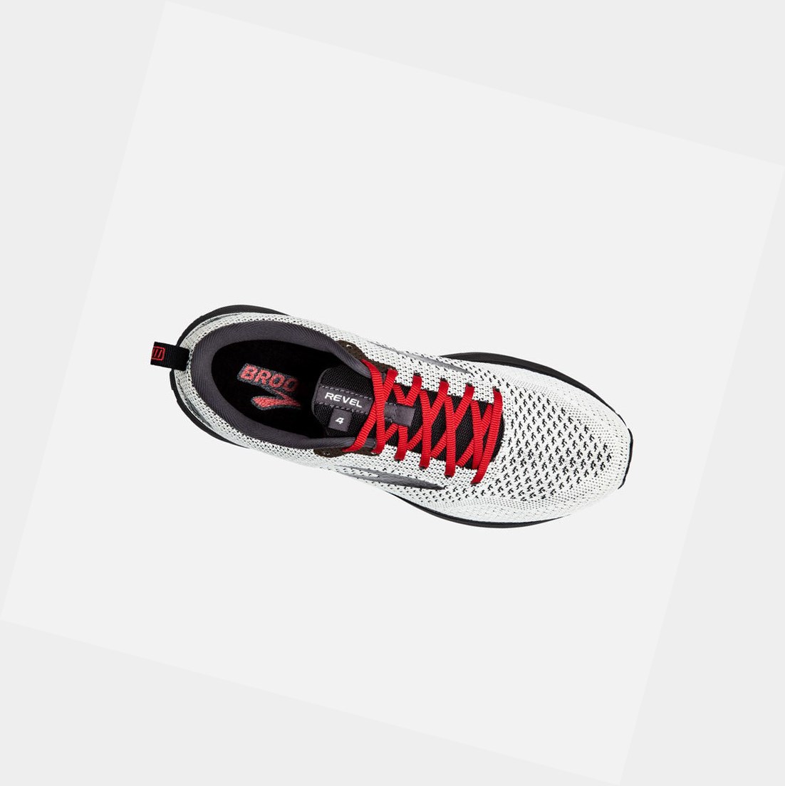 Chaussures Running Route Brooks Revel 4 Homme Blanche Noir Rouge | XCTK75398