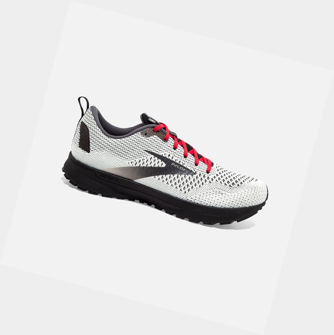 Chaussures Running Route Brooks Revel 4 Homme Blanche Noir Rouge | XCTK75398