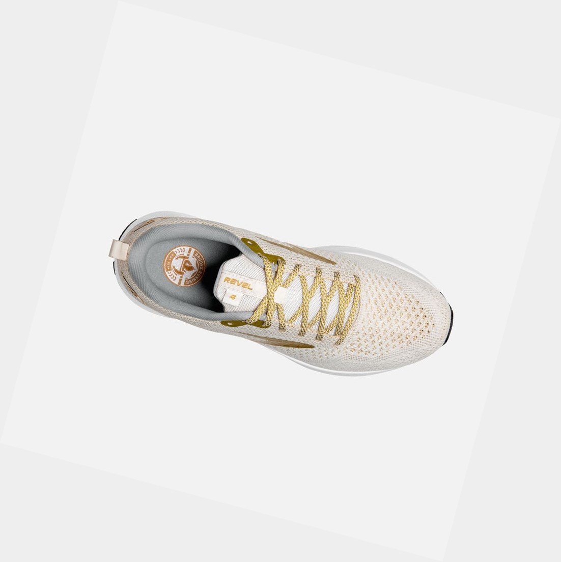 Chaussures Running Route Brooks Revel 4 Femme Blanche Doré | YNQW56821