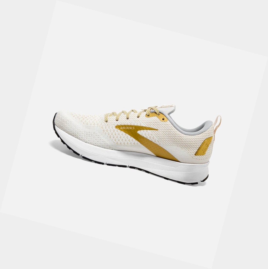 Chaussures Running Route Brooks Revel 4 Femme Blanche Doré | YNQW56821