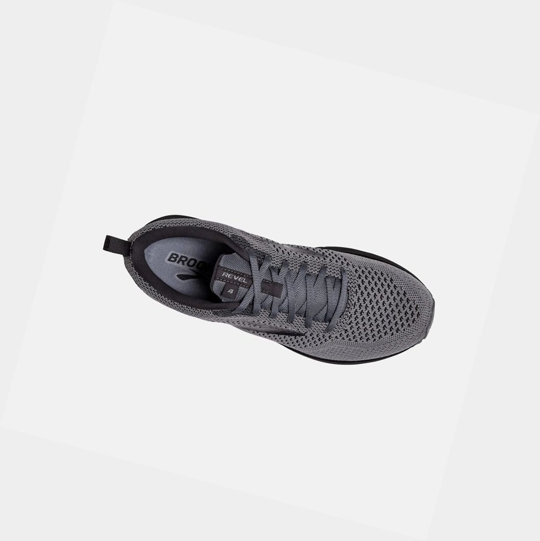 Chaussures Running Route Brooks Revel 4 Homme Grise Noir | YWNF71603