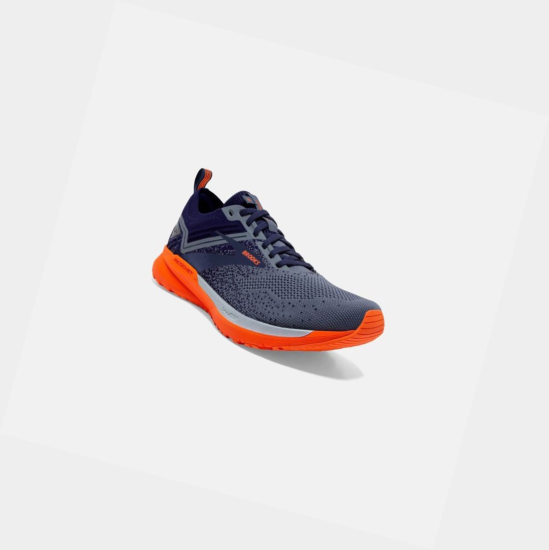 Chaussures Running Route Brooks Ricochet 3 Homme Bleu Marine Grise | CRZL26934
