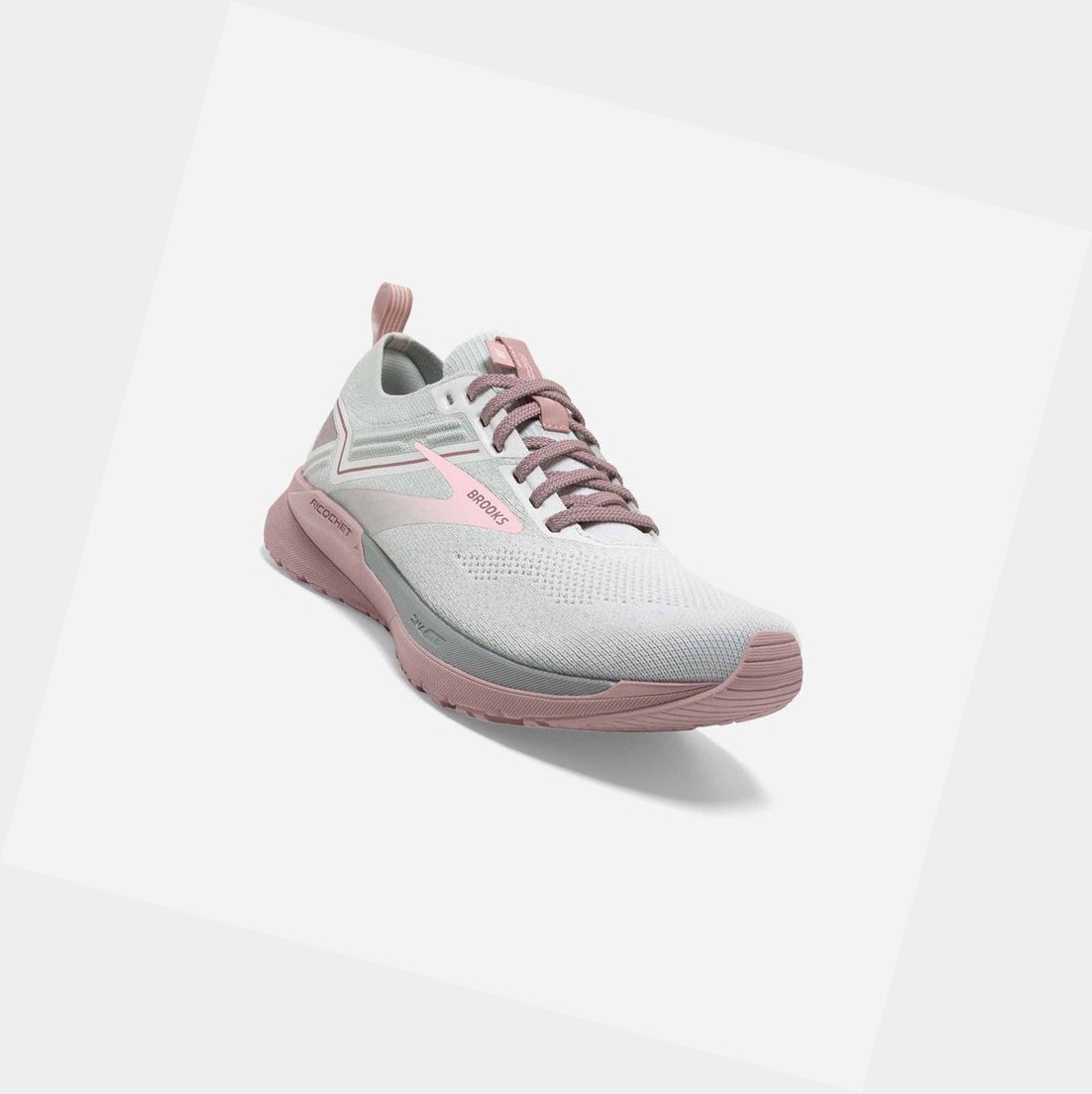 Chaussures Running Route Brooks Ricochet 3 Femme Blanche Rose | SMCE32197