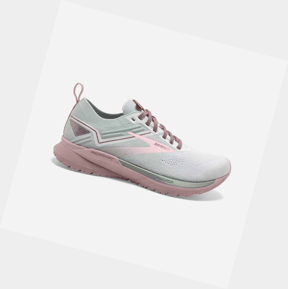 Chaussures Running Route Brooks Ricochet 3 Femme Blanche Rose | SMCE32197
