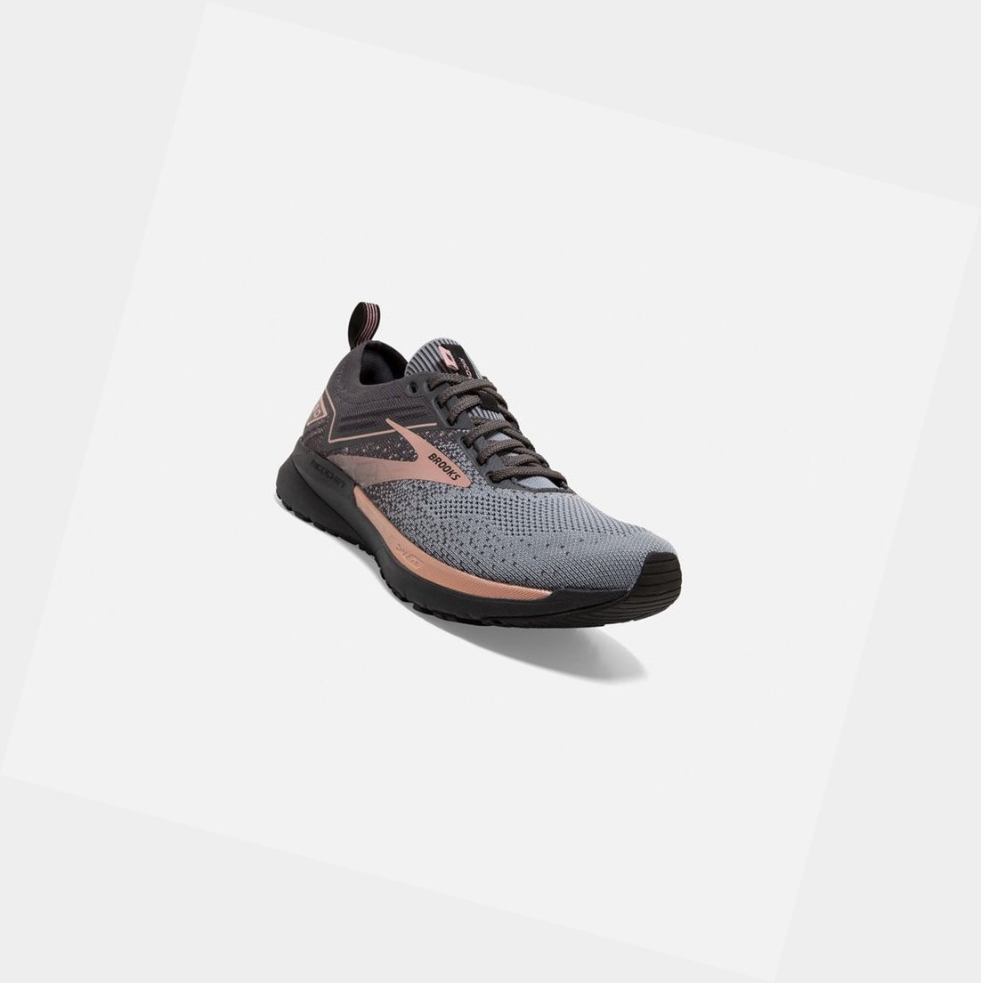 Chaussures Running Route Brooks Ricochet 3 Femme Grise Noir Rose Doré | TNGK58041