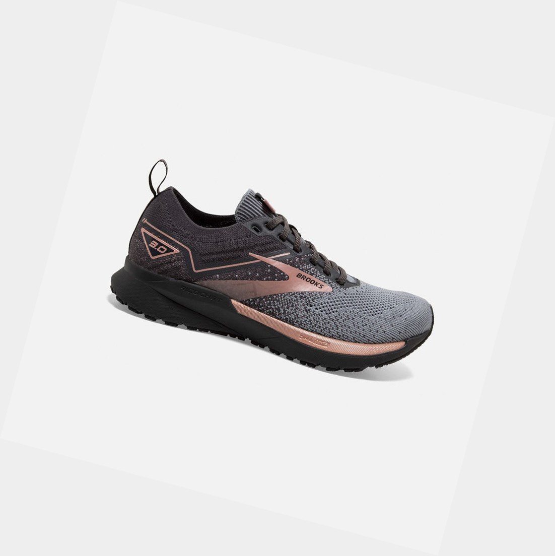 Chaussures Running Route Brooks Ricochet 3 Femme Grise Noir Rose Doré | TNGK58041