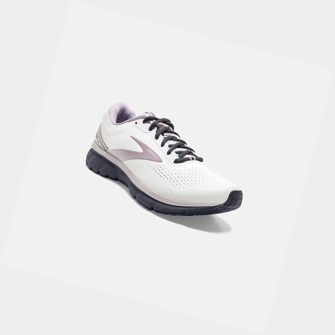 Chaussures Running Route Brooks Trace Femme Blanche Grise Bleu | BIHO17690