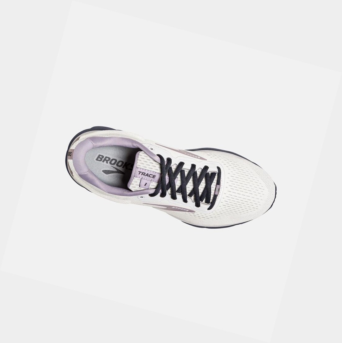 Chaussures Running Route Brooks Trace Femme Blanche Grise Bleu | BIHO17690
