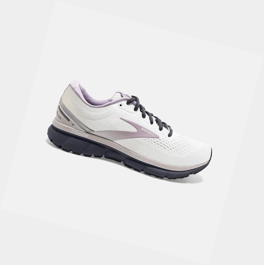 Chaussures Running Route Brooks Trace Femme Blanche Grise Bleu | BIHO17690