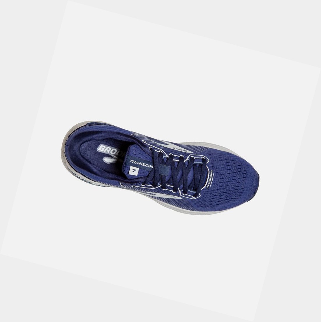 Chaussures Running Route Brooks Transcend 7 Homme Noir Grise Bleu Marine | AXCS35801
