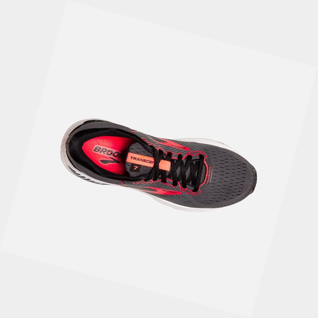 Chaussures Running Route Brooks Transcend 7 Femme Noir Corail | KPIR63245