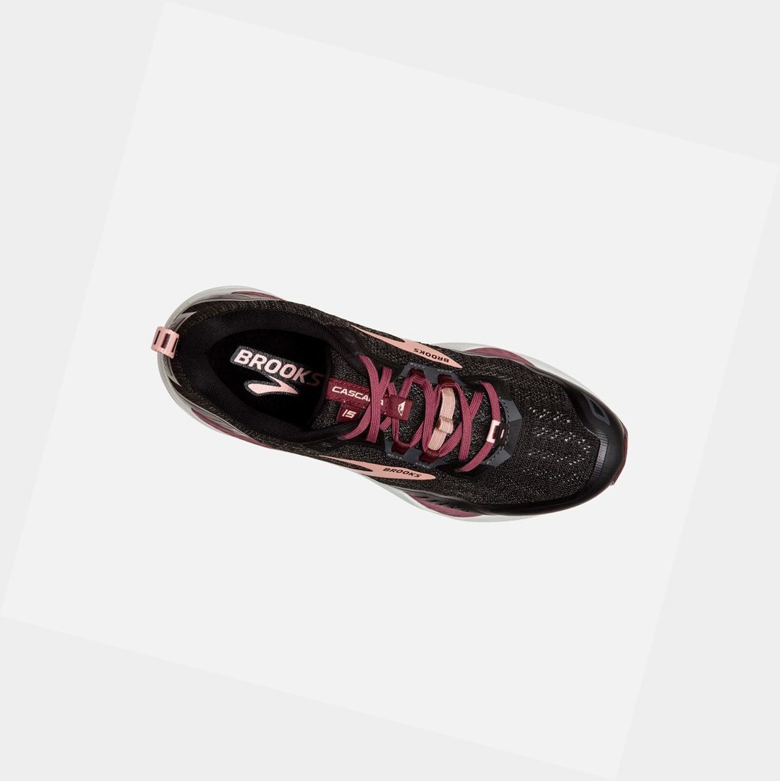 Chaussures Trail Brooks Cascadia 15 Femme Noir Corail | UYZG41670