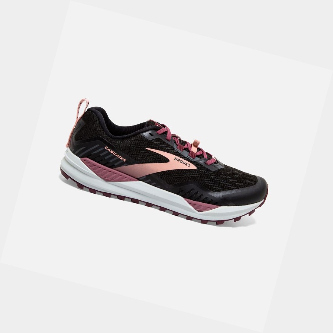 Chaussures Trail Brooks Cascadia 15 Femme Noir Corail | UYZG41670