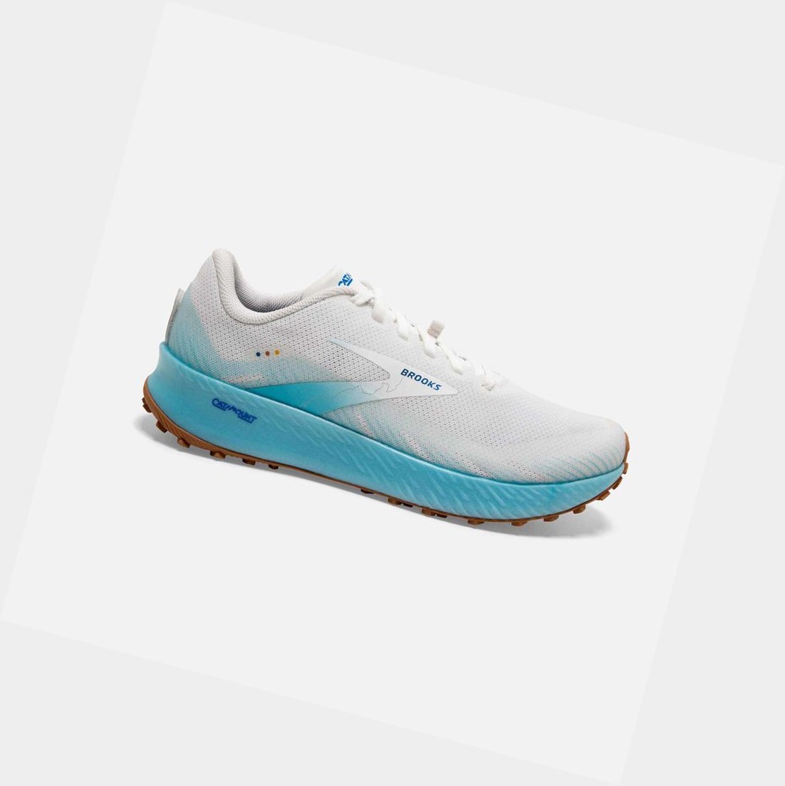 Chaussures Trail Brooks Catamount Femme Blanche Bleu | FQJV57860
