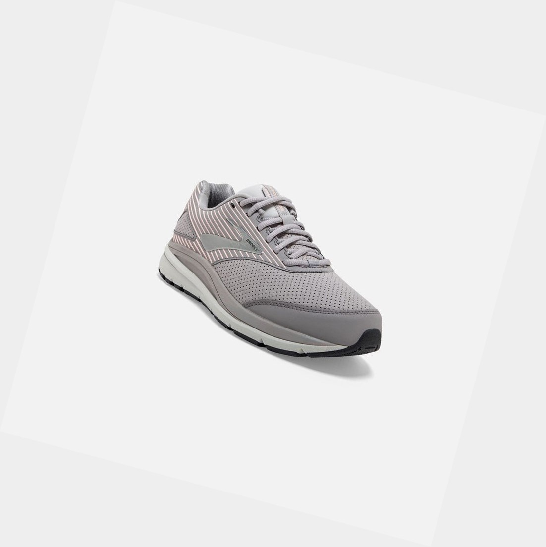 Chaussures de Marche Brooks Addiction Walker Daim Femme Alloy / Oyster / Peach | CAUZ28143