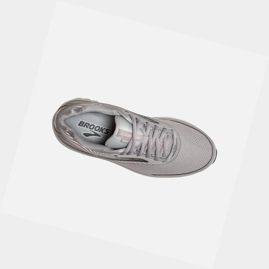 Chaussures de Marche Brooks Addiction Walker Daim Femme Alloy / Oyster / Peach | CAUZ28143