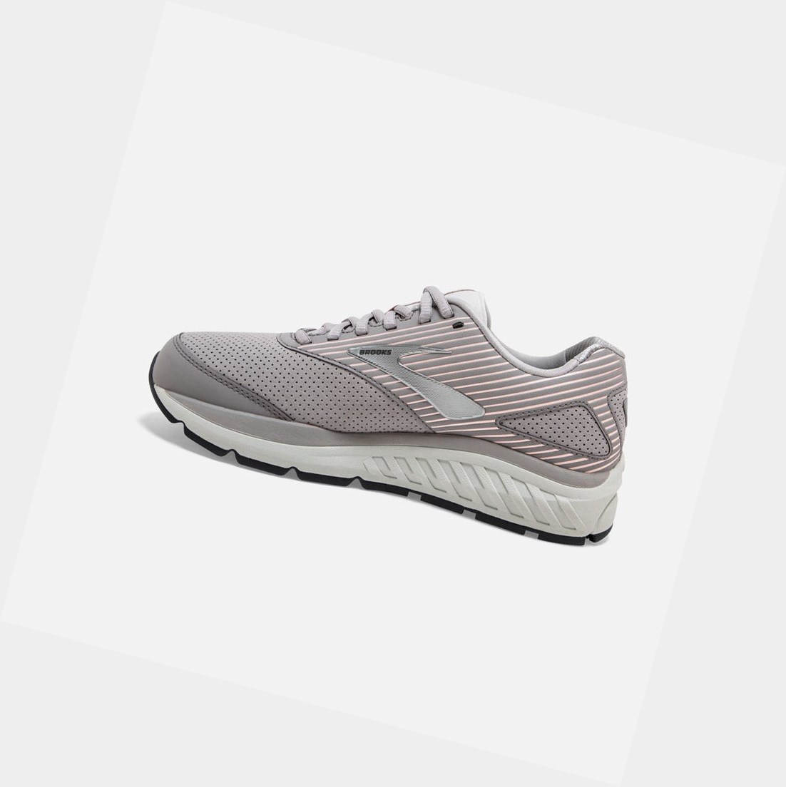 Chaussures de Marche Brooks Addiction Walker Daim Femme Alloy / Oyster / Peach | CAUZ28143