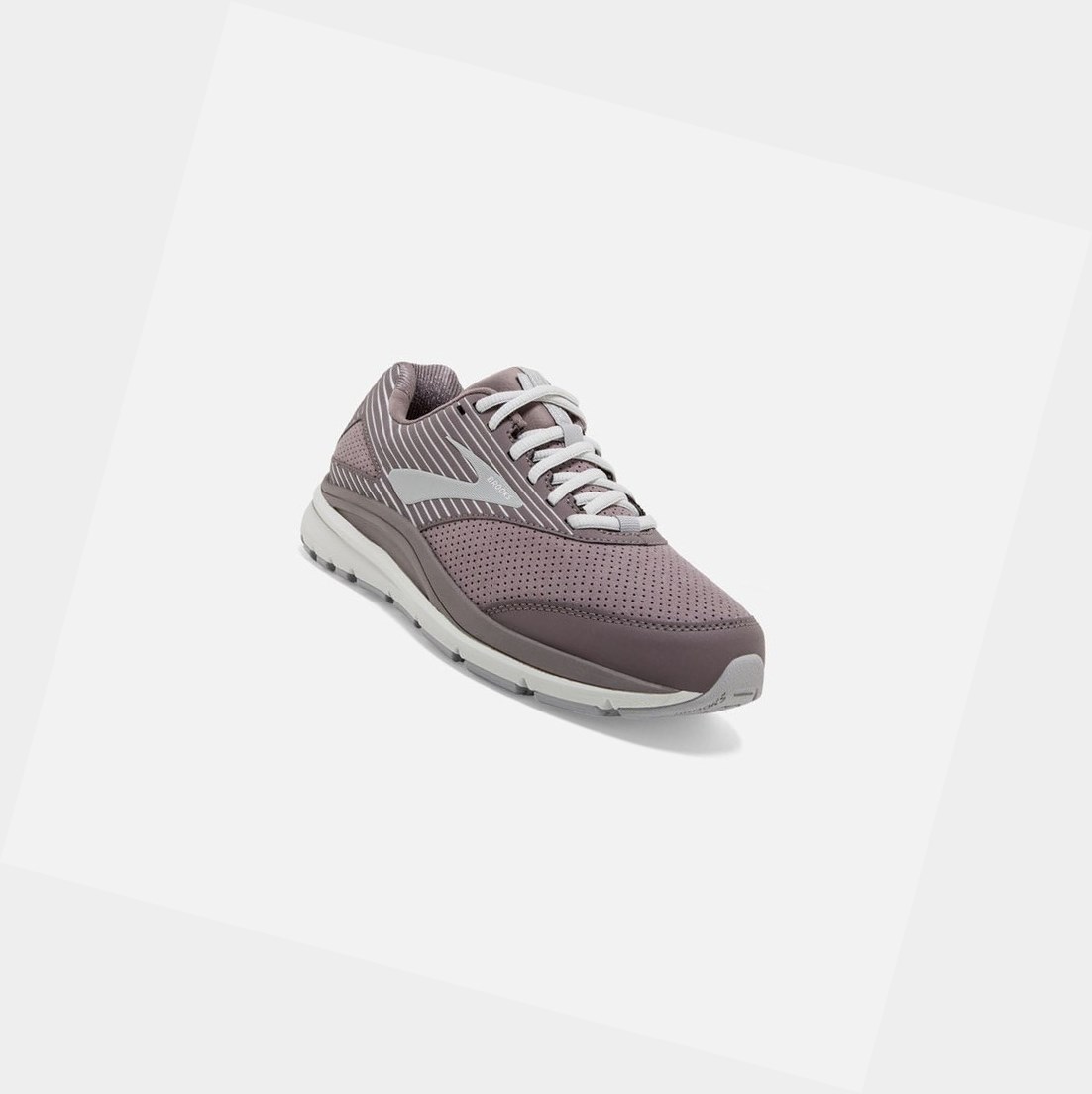 Chaussures de Marche Brooks Addiction Walker Daim Femme Shark / Alloy / Oyster | GLSQ58637