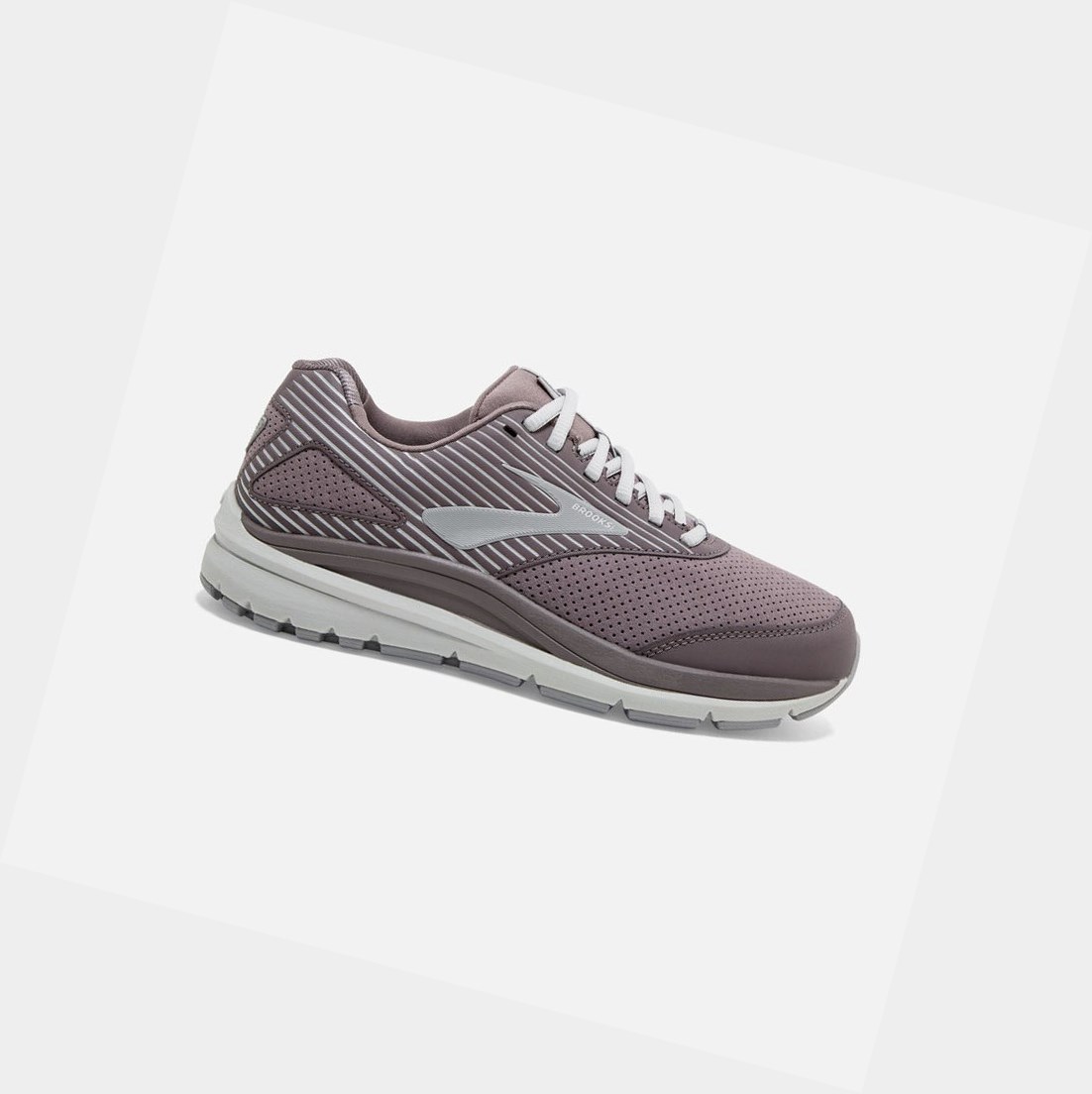 Chaussures de Marche Brooks Addiction Walker Daim Femme Shark / Alloy / Oyster | GLSQ58637