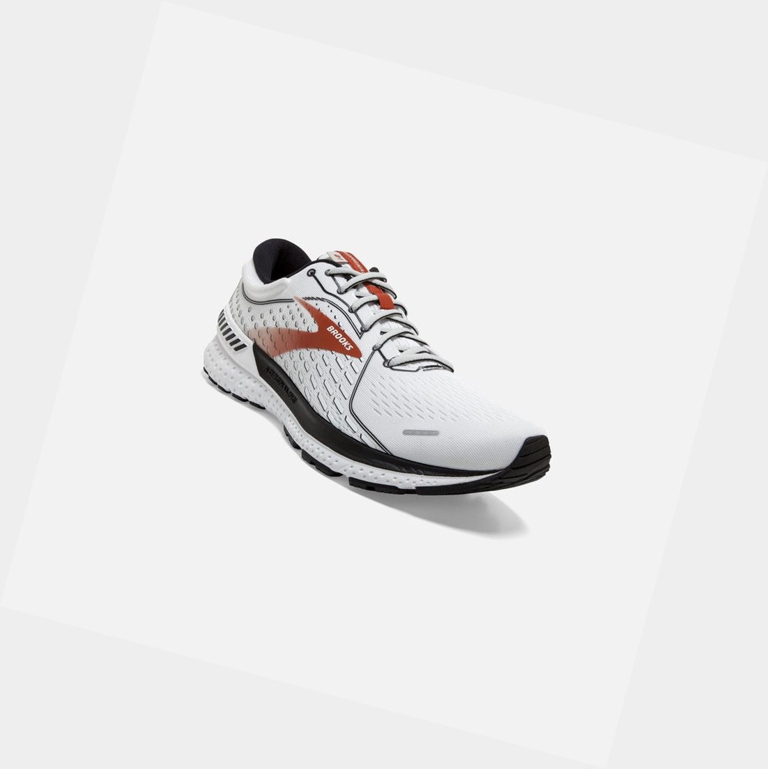 Chaussures de Marche Brooks Adrenaline GTS 21 Homme Blanche Noir Orange | EQOI24358