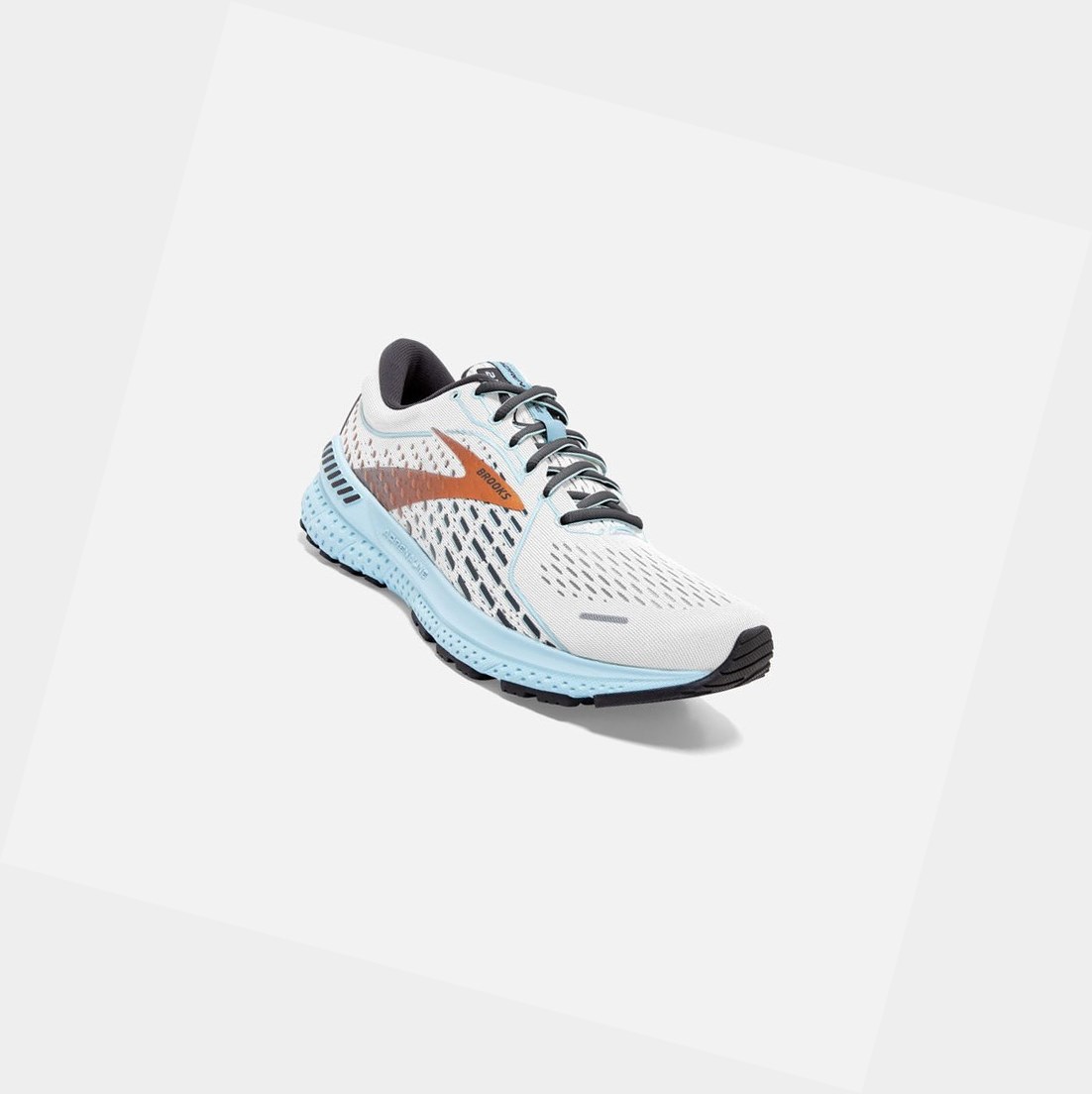 Chaussures de Marche Brooks Adrenaline GTS 21 Femme Blanche Bleu Clair | MXLQ02749