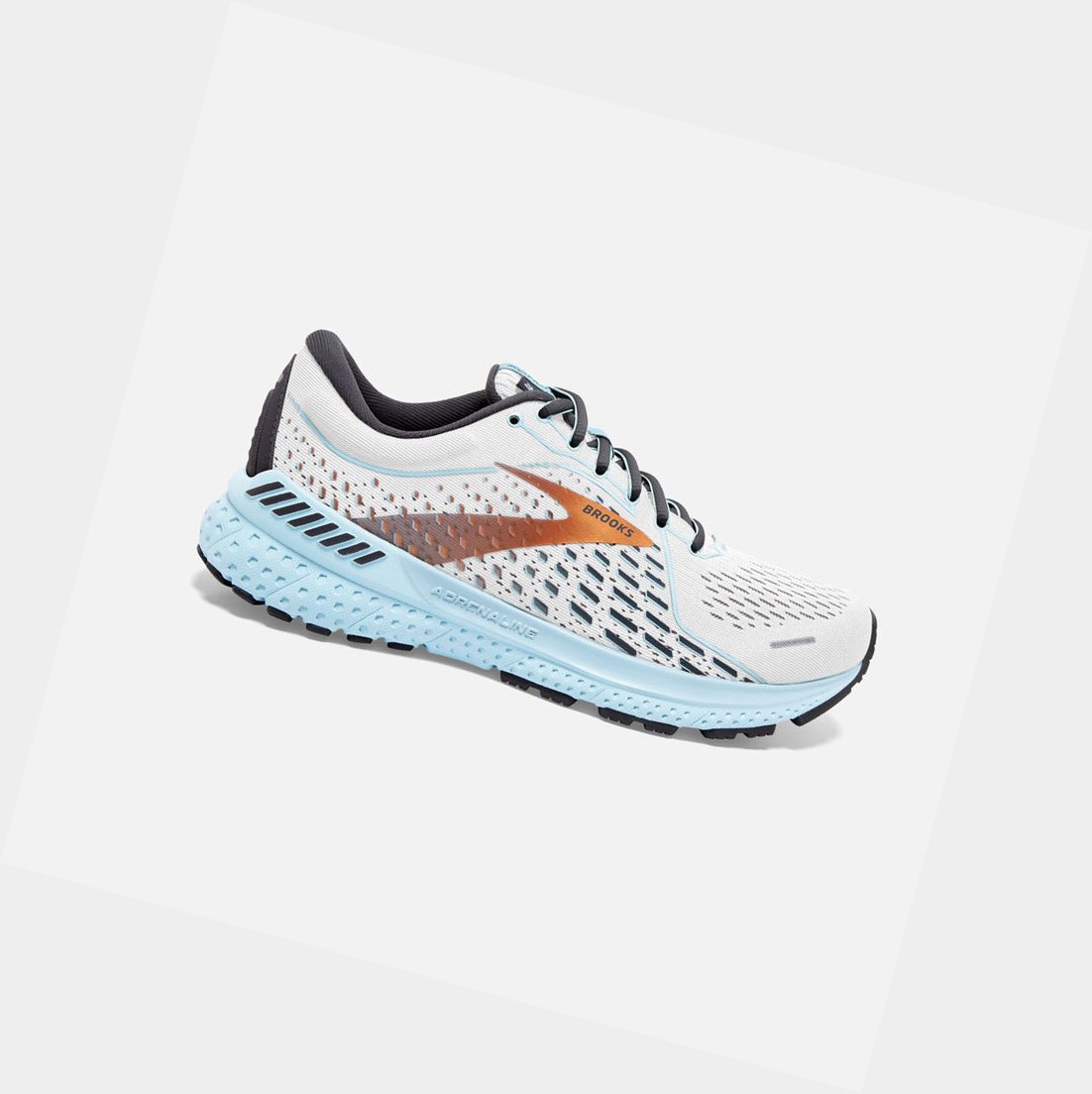 Chaussures de Marche Brooks Adrenaline GTS 21 Femme Blanche Bleu Clair | MXLQ02749