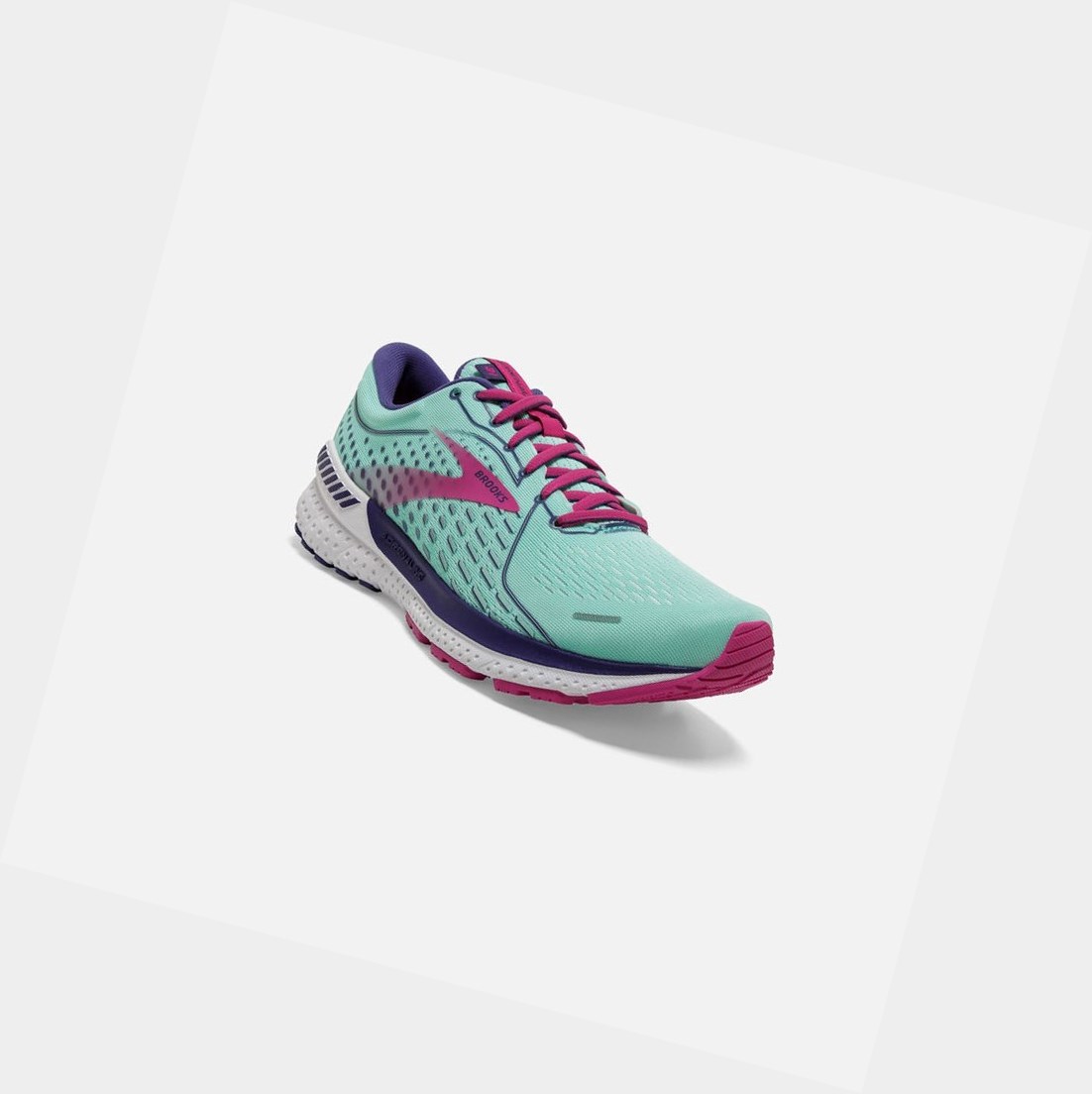 Chaussures de Marche Brooks Adrenaline GTS 21 Femme Bleu Marine Bleu Fushia | NXRW53189