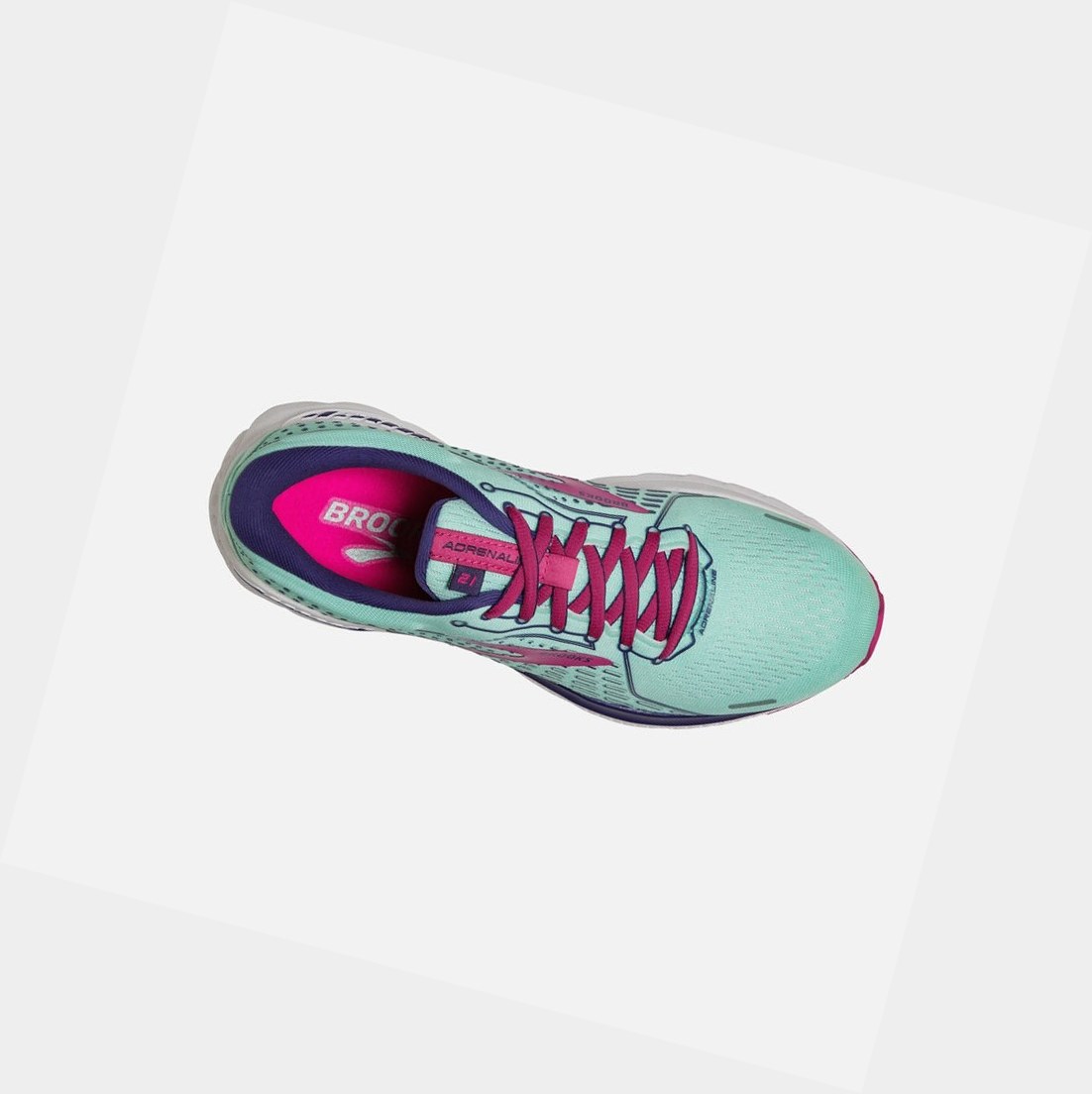Chaussures de Marche Brooks Adrenaline GTS 21 Femme Bleu Marine Bleu Fushia | NXRW53189