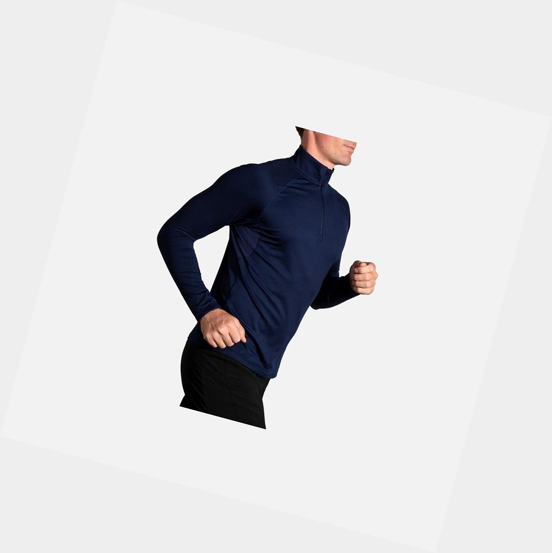 Hauts Brooks Dash 1/2 Zip Homme Bleu Marine | JIYH78194