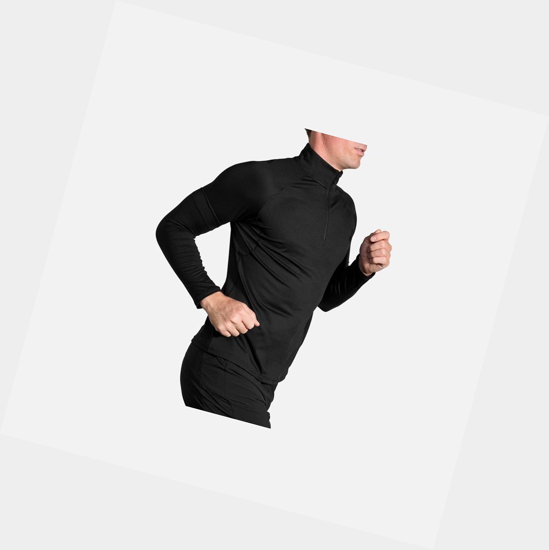 Hauts Brooks Dash 1/2 Zip Homme Noir | QEAL53249
