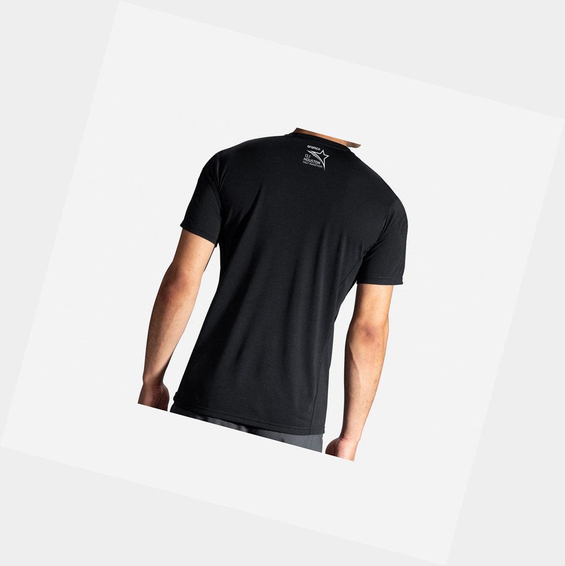 Hauts Brooks Distance Graphique Sleeve Homme Noir | IZCB14076