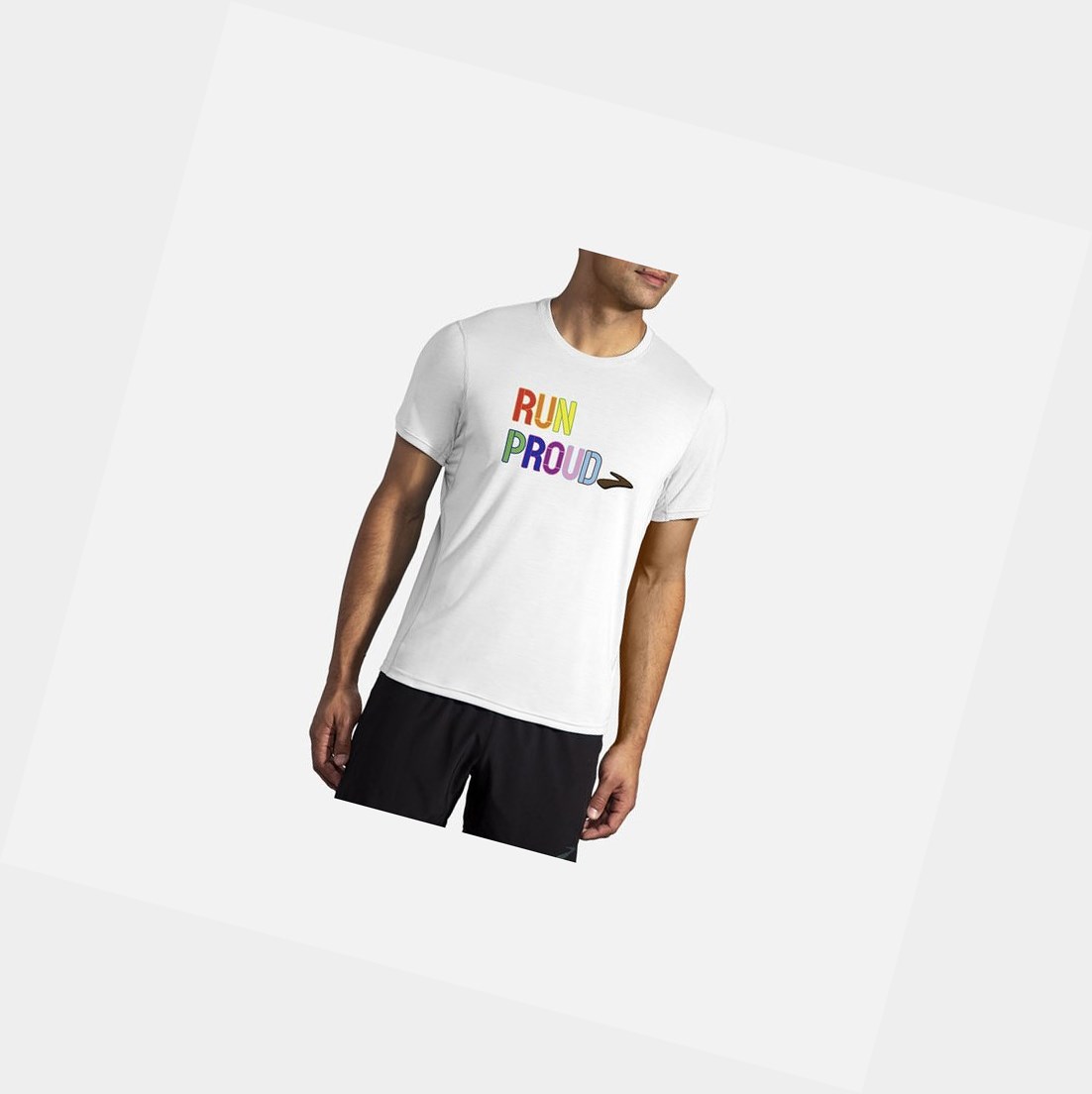 Hauts Brooks Distance Graphique Sleeve Homme Run Proud | RPZY35062