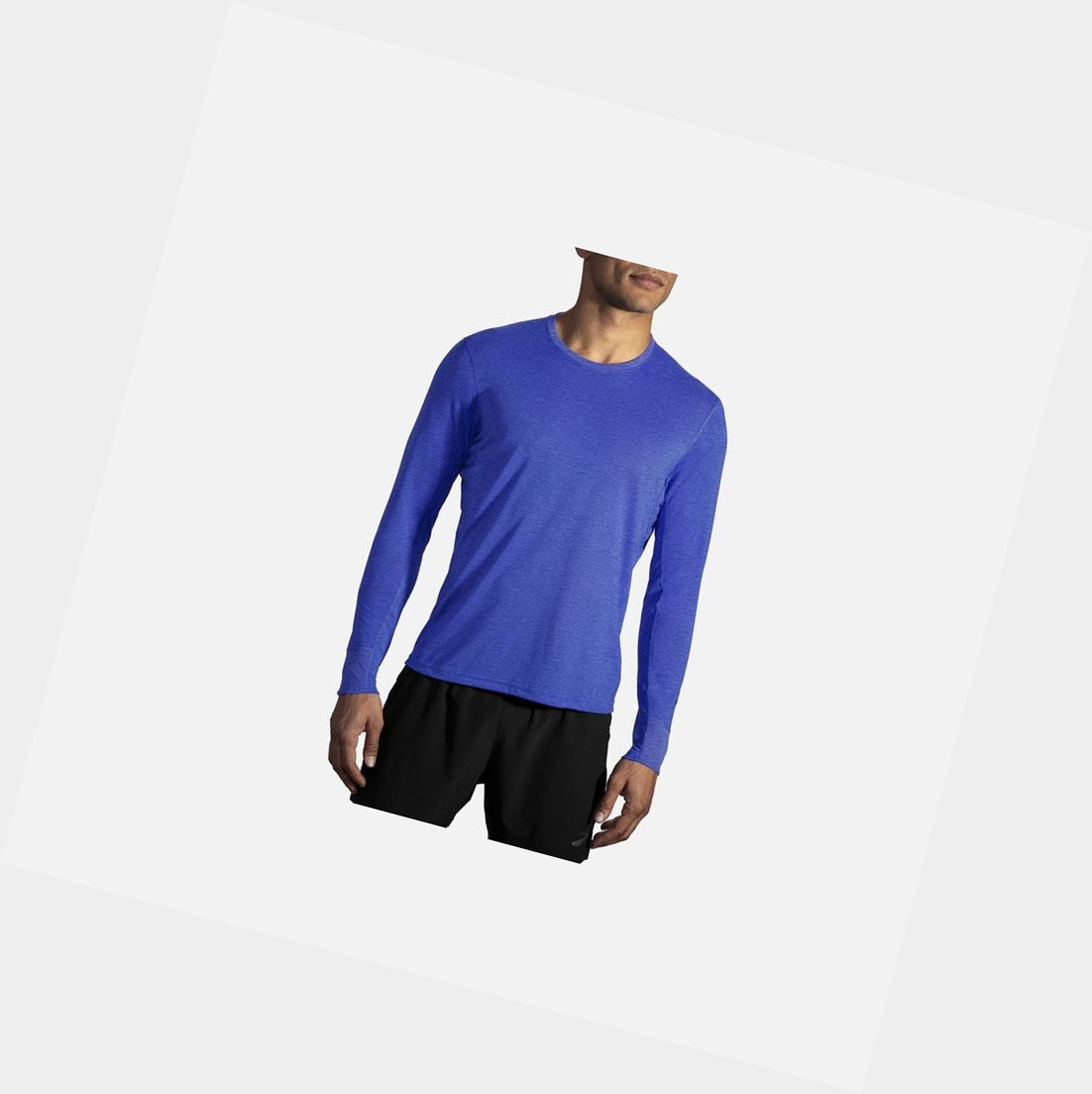 Hauts Brooks Distance Long Sleeve Homme Bleu | NTOW49603